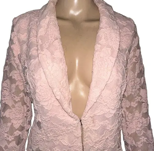 INC  dusty rose lace blazer