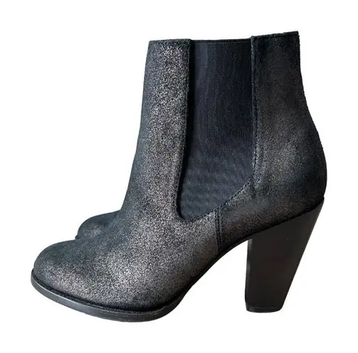 NWOB Thursday Boot Company Women's Metallic Heeled Chelsea Ankle Booties 10 Gray