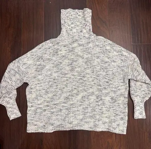 Offline By Aerie Multi Knit Cotton Turtleneck Sweater Size Medium White