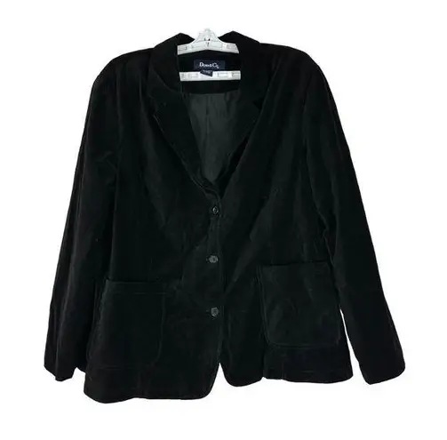 Denim & Co . Women's Black Velvety Blazer Jacket Size 1X