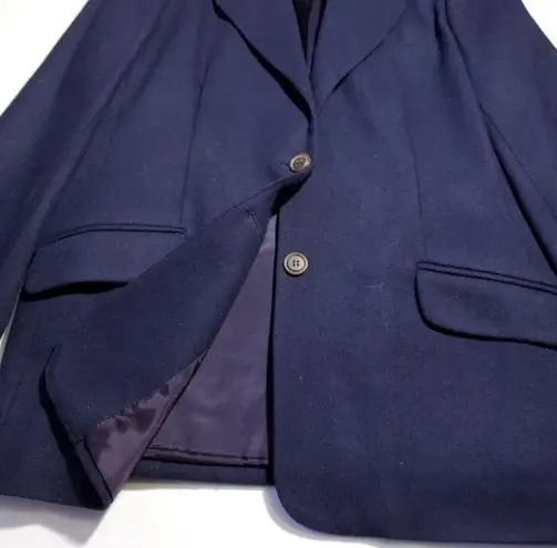 White Stag Vintage 100% Wool Blazer Women's Size 14 Blue Purple Academia Coat