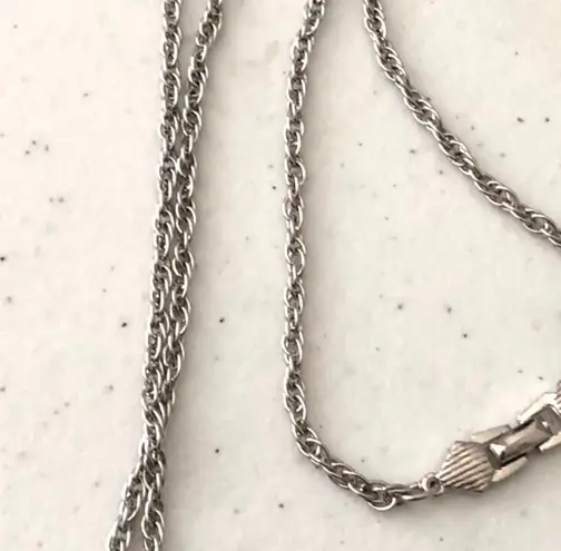 Vintage NWT D’Orlan Envelope Pendant Necklace Silver