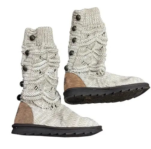 MUK LUKS Jamie Sweater Boots Women's Size 10 Neutral Colors Fall Fashion Slouchy Brown