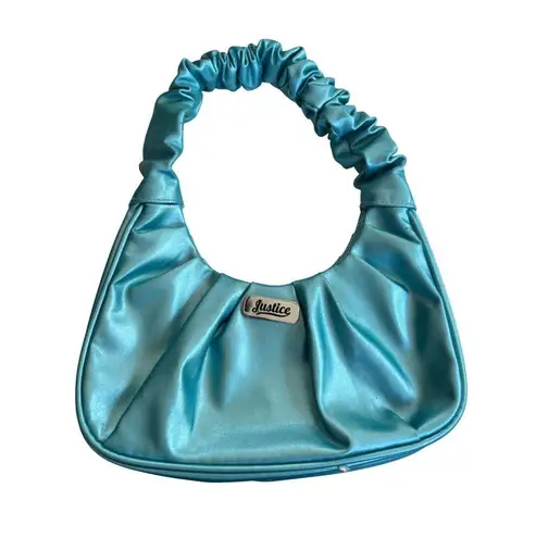 Justice Blue Satin Scrunch Handle Shoulder Bag