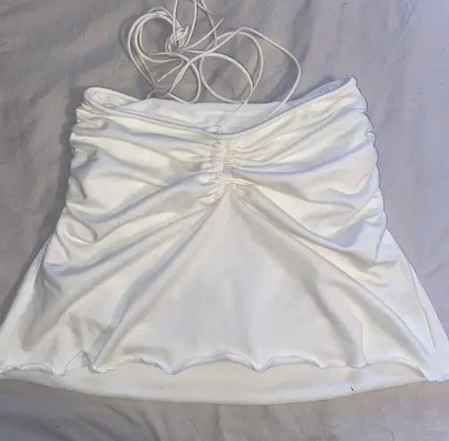 Edikted ruched mini skirt white