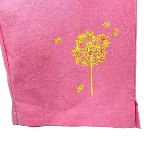 Jane Ashley Pink Cotton Drawstring Capri Pedal Pusher Pants