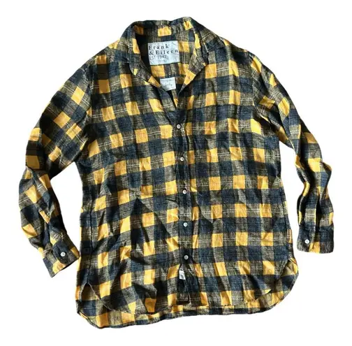 Frank & Eileen Women’s Joedy Boyfriend Fit Linen Flannel Button Down | Small