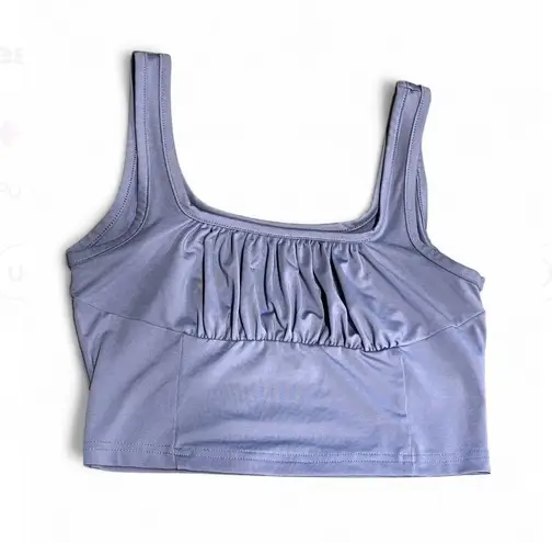 Cider Small Cropped Purple Ruched Top by