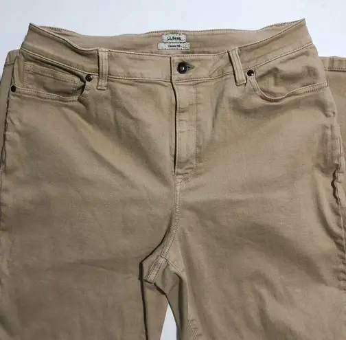 L.L.Bean  Tan Straight Leg Jeans Size 16