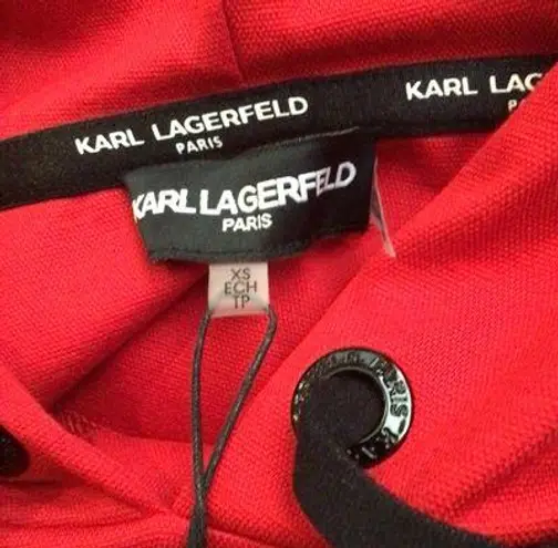 Karl Lagerfeld PARIS SIDE STRIPE HEM HOODIE (Sz XS)