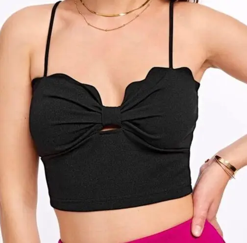 SheIn Evolu Ruched Detail Scallop Trim Crop Cami Top