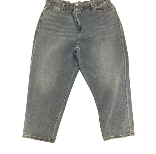 Wonderly Plus Size 20 Blue Paperbag Waist Stretch Jeans Women's Light Wash