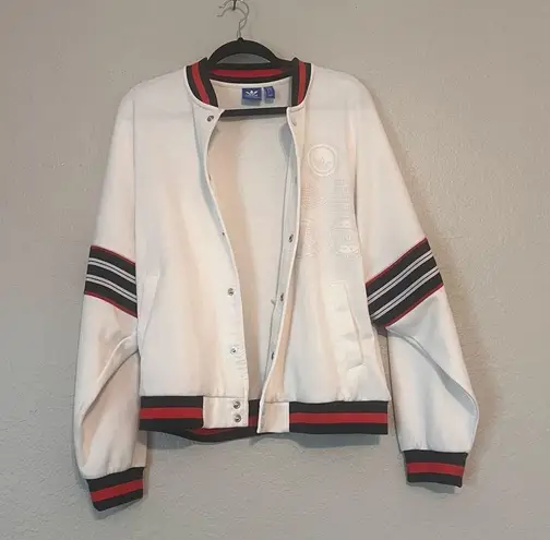 Adidas  Women’s  Tennis JACKET  Size L White 3D Logos 3 Streifen The Brand #119
