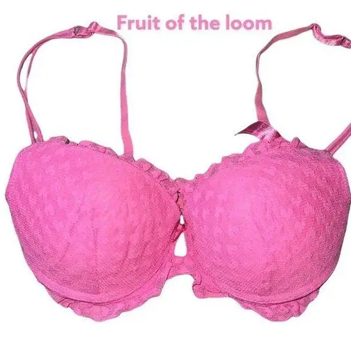 Fruit of the Loom  adorable hot pink lacy bra!