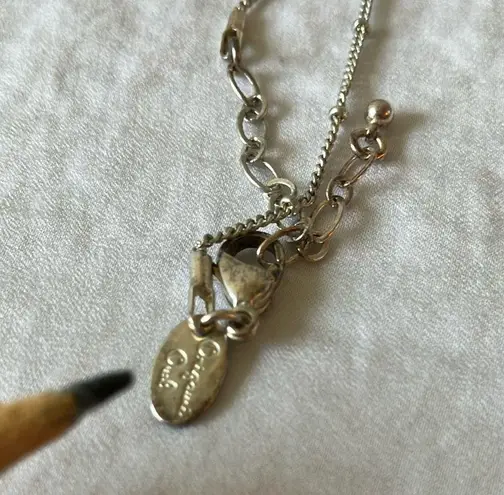 Origami Owl : Silver Tone Pendant Necklace- Green & Blue Charms