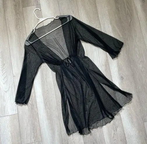Sheer Mesh Dress Cover Up womens Black small swim sexy lingerie whimsigoth fairy