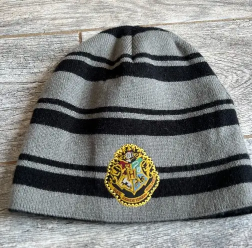 Harry Potter Beanie Knit Hat Deathly Hallows Striped Cap Winter Cosplay Costume Gray
