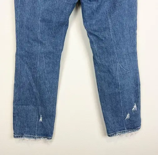 Abercrombie & Fitch  Curve Love High Rise Mom Jean Straight Leg Distressed Size 8