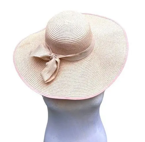 17” light pink floppy beach derby hat