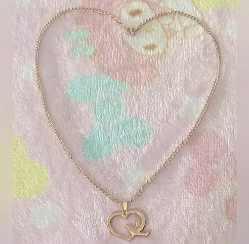 Dove vintage rose gold heart and pendant necklace