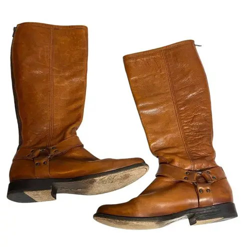 Frye  Phillip Harness Tall Boots Cognac Sz 11