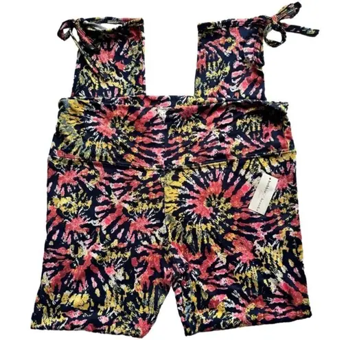 Bobbie & Brooks NEW Bobbie Brooks Soft Black Multicolored Cropped Leggings with Ties Size XL