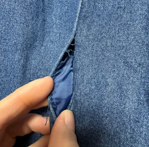 Bob Mackie Vintage Tribal Denim Shirt Size L EUC