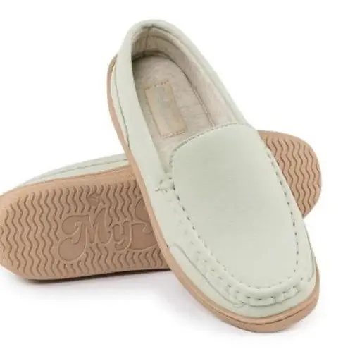 My Slippers All season Moccasin Slip On Casual Loafer Shoes women’s 7 Mint color Green