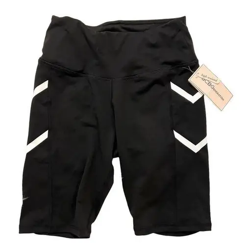 BCBGeneration  High-Waisted Bike Shorts Black White