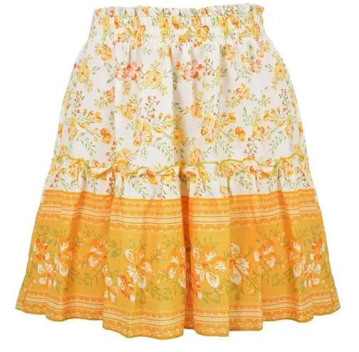 The Comfy And Ready Fiona Floral Mini Skirt in Yellow