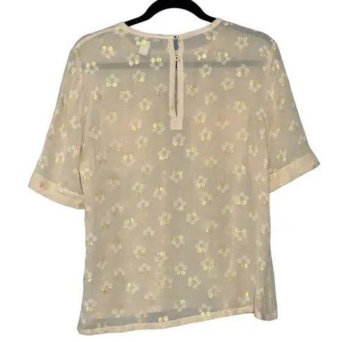 Marc by Marc Jacobs Marc Jacobs Sheer Pink with Gold Top Silk Size 6