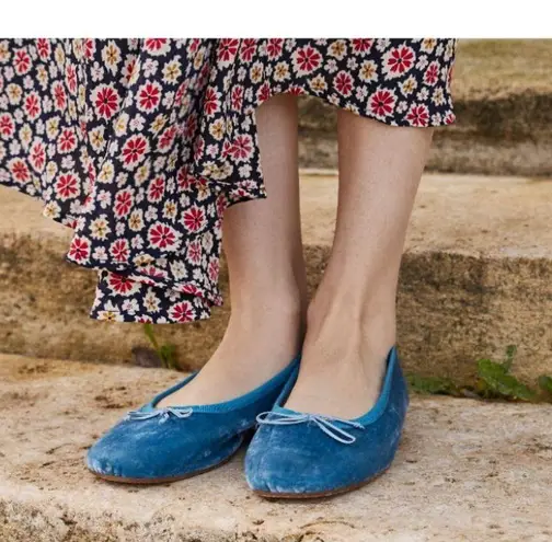 💕DOEN💕 Ballerina Slipper ~ Cerulean Blue Velvet Leather Flats EU 42 US 11 NWT Size undefined