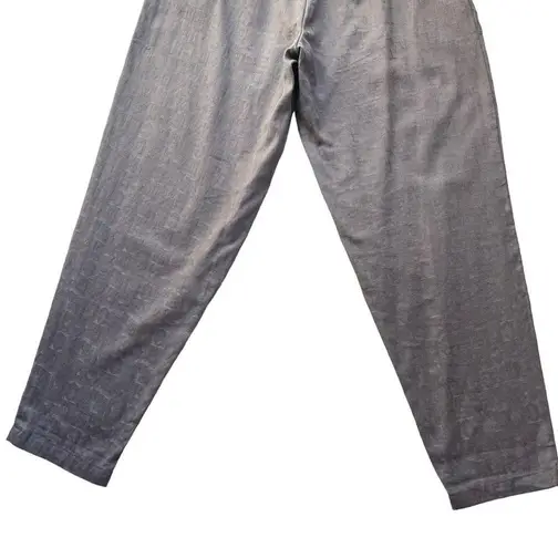 Garnet Hill Textured Organic Cotton Pleated Trousers Pants Braided Belted Size 8