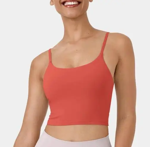 Halara NWT  Basic Padded Workout Cropped Tank Top in Coral