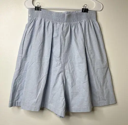 Vintage Peter Popovitch Shorts Womens Sz L Elastic Waistband Embroidered Pearl Blue Size L