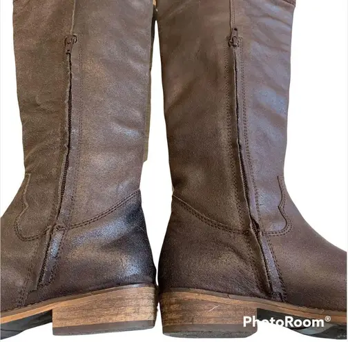 BX for Bronx Leather Over the Knee Boots Brown Size 5.5