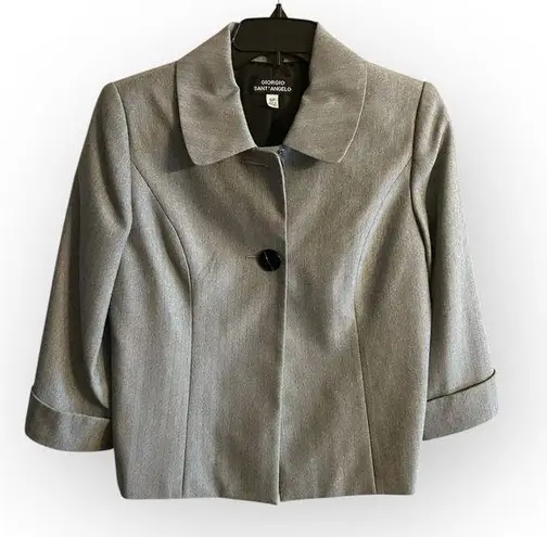 Giorgio Sant' Angelo 2 piece ladies herringbone grey professional pant suit 6 P Gray Size 6P