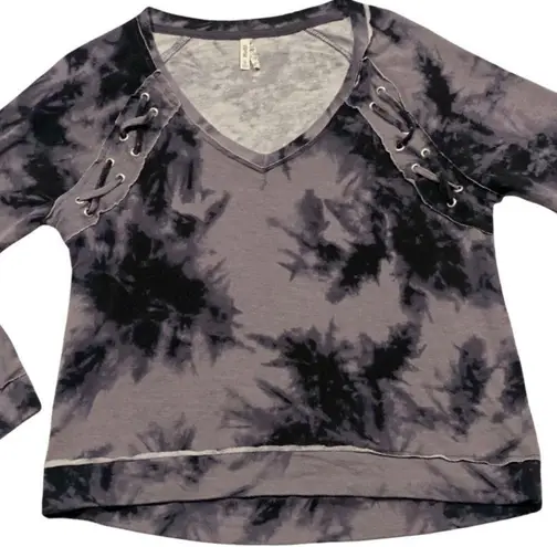 Mudd  Tie Dye Long Sleeve V Neck Top