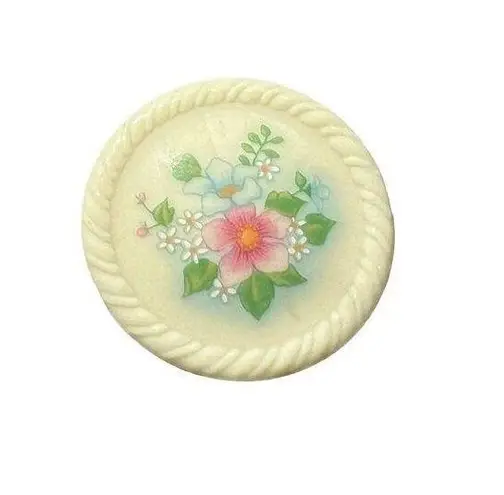 Vintage Avon 80s Spring Bouquet Flower Brooch Circular Hand Painted Porcelain