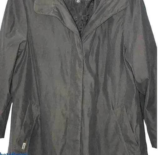 London Fog  Waterproof Black Trench Coat Jacket size Medium