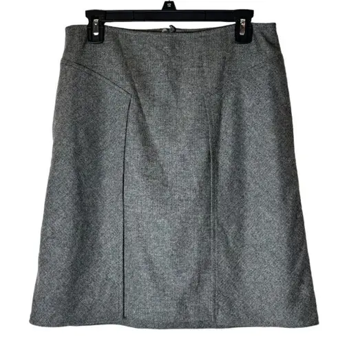Escada Brown Gray Wool Blend Pocket Panel Front A Line Mini Skirt Size S