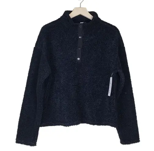 MARIKA Womens Tyra Faux Teddy Fur Pullover Size Large NEW Black