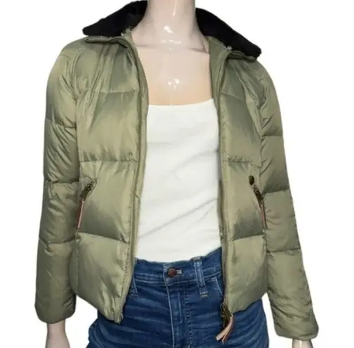 UGG  Women’s Size XS Green Down & Feather Shearling Neck Puffer Jacket Coat