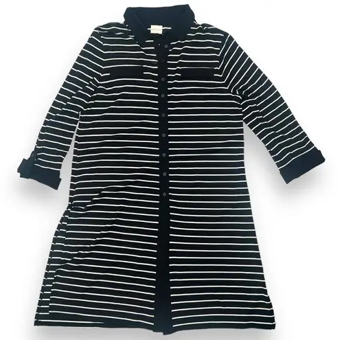 Chico's Chico’s Striped Super Tunic Black & White Stripe Duster 3/4 Sleeves Size Large