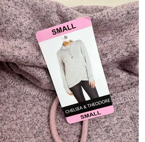 Chelsea & Theodore Set of 2 Size S Sweaters Pink Gray Cowl Neck Cozy Tops Soft