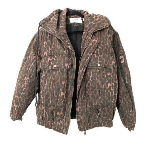 One Teaspoon  Puffa Jacket in Bronze Leopard‎ NWT Sz SM