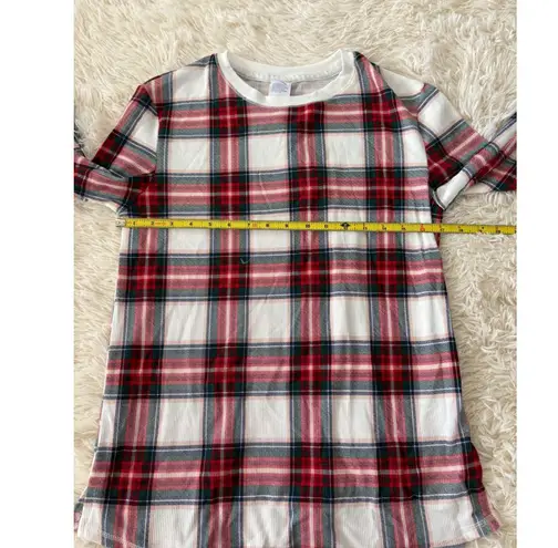 Stars Above Womens Pajama Set Plaid Red White Lounge Sleepwear Medium M