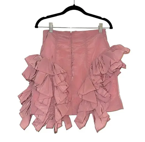 NWOT Aknvas Eliz Ruffle Pink Mini Skirt in Dust Pink 4