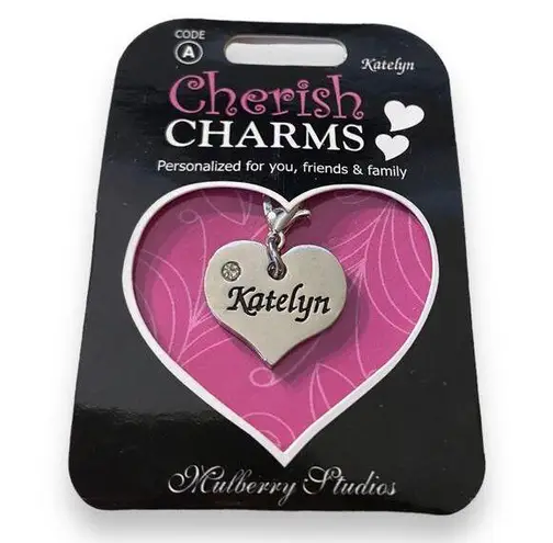 Cherish Charms KATELYN Name Bracelet Charm NEW NWT Silvertone Silver