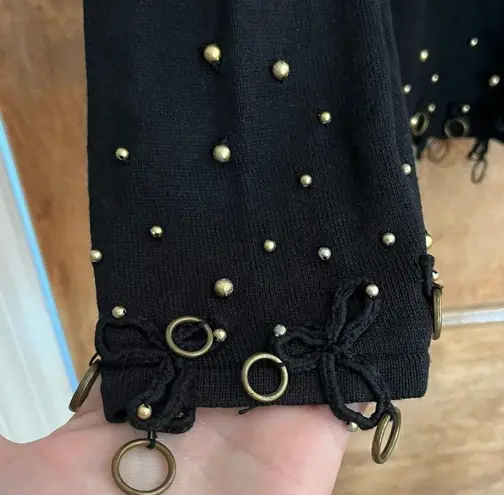 Michael Simon Beaded Edgy Snap Closure Cardigan Sweater Large. Outstanding!! Black - Image 7